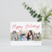 Moderne Schrift Prettige Feestdagen Drie Foto (Staand voorkant)