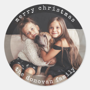 Moderne schrijfmachine Foto van Black and White Ronde Sticker