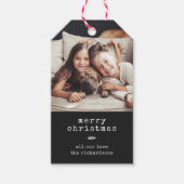 Moderne schrijfmachine | Holiday Photo Black Gingh Cadeaulabel (Voorkant)
