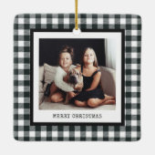 Moderne schrijfmachine | Twee foto's op Black Ging Keramisch Ornament (Achterkant)