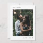 moderne schrijfmachine | Zwart-wit en QR-code Save The Date (Voorkant)