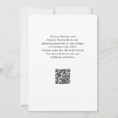 moderne schrijfmachine | Zwart-wit en QR-code Save The Date (Achterkant)