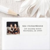 Moderne schrijfmachine | Zwart-wit met foto Etiket (Insitu)