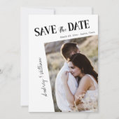 Moderne schuine foto Save the Date Kaart Minimalis (Voorkant)