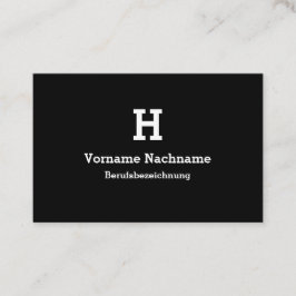 Moderne Schwarze Initialien Vorlage Visitenkarte Visitekaartje