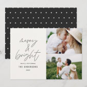 Moderne script 1 foto zwart-wit Kerstmis (Voorkant / Achterkant)