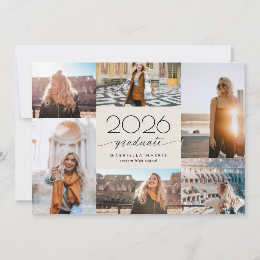 Moderne Script 2026 Afstudeerfeest Kaart (Voorkant)