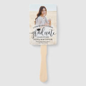 Moderne Script 2 Foto Afstuderen Gefeliciteerd Handwaaier (Voorkant)