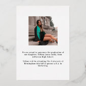 Moderne Script 2 Foto's Afstudeer Aankondiging (Achterkant)