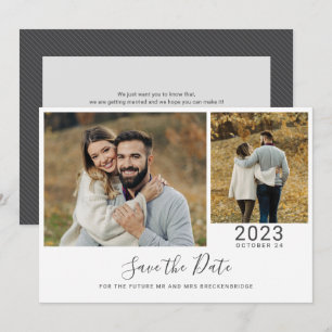 Moderne Script 2 Foto's Save The Date