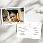 Moderne Script 3 Foto's Bedankje Afstuderen Briefkaart