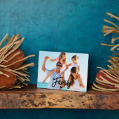 Moderne script aangepaste familiefoto fotoplaat (Zijkant)