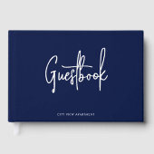 Moderne script aangepaste kleur minimalistisch gastenboek (Voorkant)