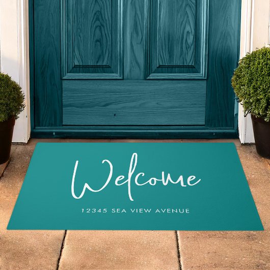 Moderne script aangepaste kleur minimalistische we deurmat