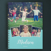 Moderne script aangepaste naam Cool 4 foto collage Notitieboek