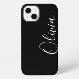 Moderne script aangepaste naam monogram stijlvol z iPhone 13 hoesje