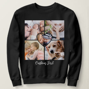 Moderne script aangepaste tekst met foto collage h trui