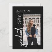 Moderne Script Afgestudeerd 3 Foto Afstuderen Kaart (Voorkant)