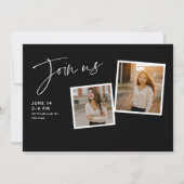 Moderne Script Afgestudeerde Foto Collage Afstuder Kaart (Achterkant)