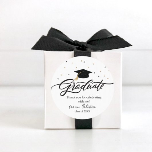 Moderne Script Afstudeer Bedankt Sticker