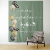 Moderne Script Afstudeerfeest Achtergrond | Afgest Wandkleed (In situ)