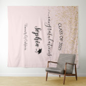 Moderne Script Afstudeerfeest Achtergrond | Geslaa Wandkleed (In Situ (horizontaal))