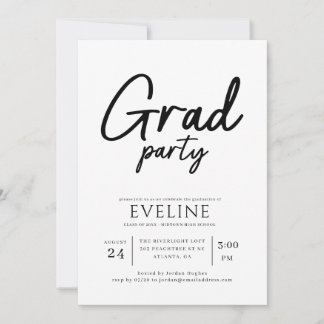Moderne Script Afstudeerfeest Afstuderen Kaart
