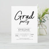Moderne Script Afstudeerfeest Afstuderen Kaart (Staand voorkant)