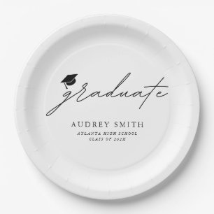 Moderne Script Afstudeerfeest Servetten Papieren Bordje