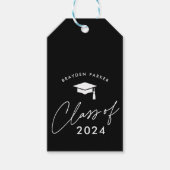 Moderne Script Afstudeerklas Favor Cadeaulabel (Voorkant)