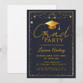 Moderne Script Afstudeierfeest Kaart (Voorkant / Achterkant)