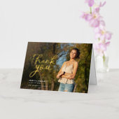 Moderne Script Afstuderen Foto: Gold Folie Wenskaart (Orchidee)