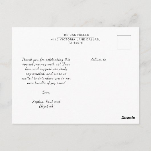 Moderne Script Arch Frame Bloemig Briefkaart (Achterkant)