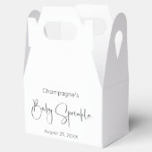 Moderne Script Baby Sprinkle Favoriet Boxes Bedankdoosjes (Geopend)