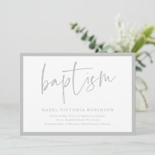 Moderne Script Baptism & Christening Kaart