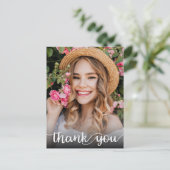 Moderne Script Bedankt Foto Afstudeerproject Briefkaart (Staand voorkant)