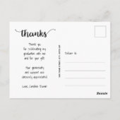 Moderne Script Bedankt Foto Afstuderen Briefkaart (Achterkant)