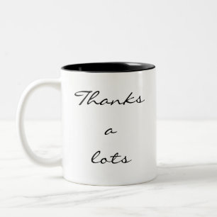 Moderne Script Bedankt Twee-Tons Cadeaumok Tweekleurige Koffiemok