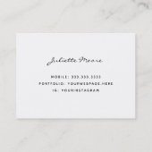 Moderne Script Black White Horse Equine Visitekaartje (Achterkant)