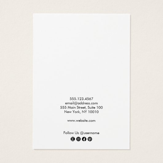 Moderne Script Black White Ketting Display Kaart (Achterkant)