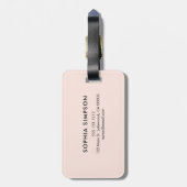 Moderne Script Blush Pink Bagagelabel (Achterkant verticaal)