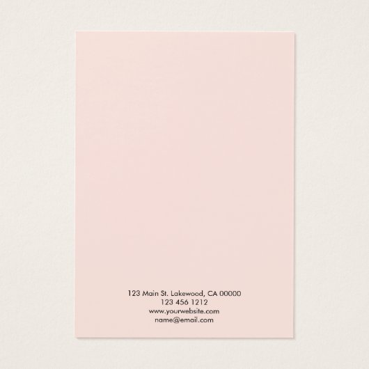 Moderne Script Blush Pink Earring Display Visitekaartje (Achterkant)
