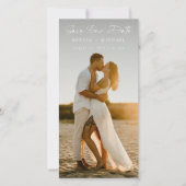 Moderne Script Boeklegger QR Code Foto Save the Da Date (Voorkant)