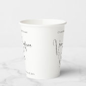 Moderne Script Bruidsbruiloft Vino Voor Beloften Papieren Bekers (Links)