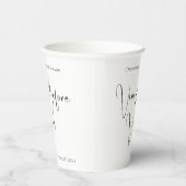 Moderne Script Bruidsbruiloft Vino Voor Beloften Papieren Bekers (Rechts)