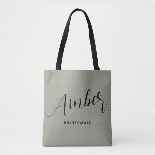 Moderne Script Bruidsmeisje Naam Grote Tas (Voorkant)