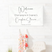 Moderne Script Bruidspaar Bruiloft Welkom Spandoek (Insitu)