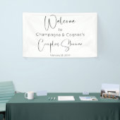Moderne Script Bruidspaar Bruiloft Welkom Spandoek (Beurs)