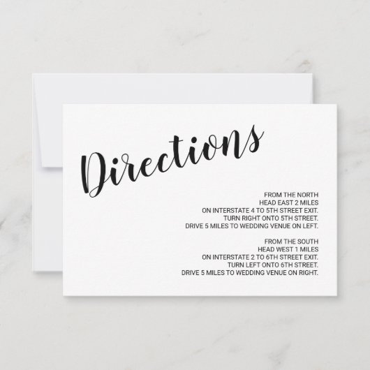 Moderne Script bruiloft details Kaart (Voorkant)