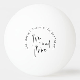 Moderne Script Bruiloft Feest Mr en Mrs Pingpongballen